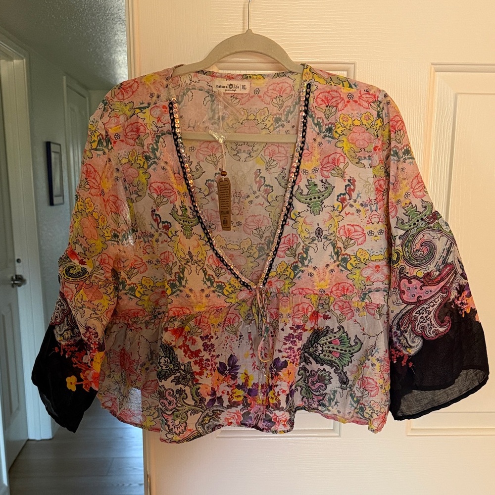 NATURAL LIFE Multicolor Floral Blouse - Picture 2 of 9